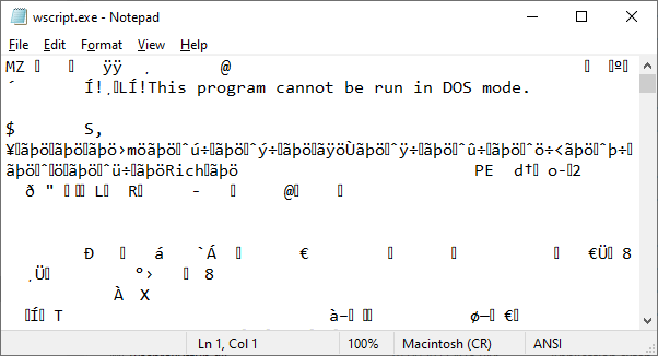 exe files open in notepad