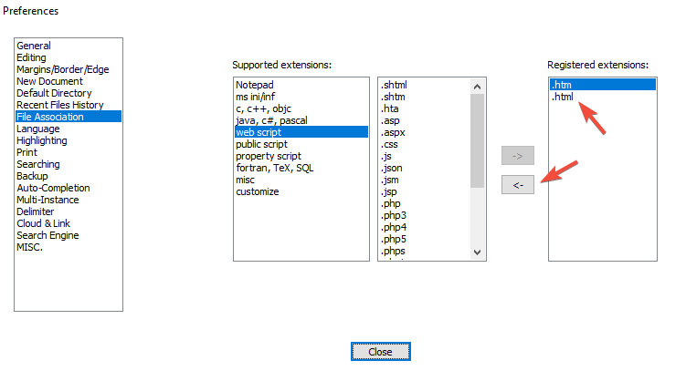 outlook hyperlink error - notepad++ association settings