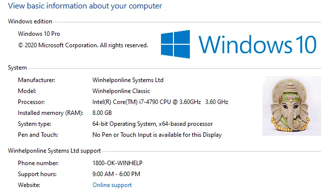 How To Add Oem Information And Logo In Windows 10 Winhelponline