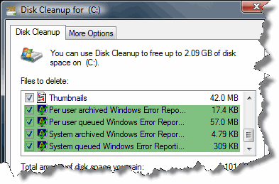 Disk Cleanup Problem