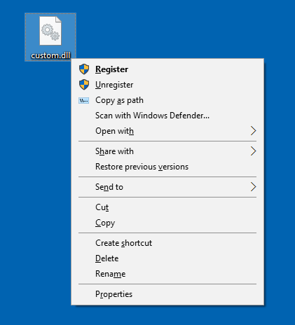 register dll context menu regsvr32