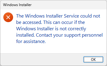 windows installer service error windows 11