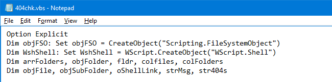 vbs files open in notepad