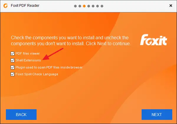 foxit setup shell extensions