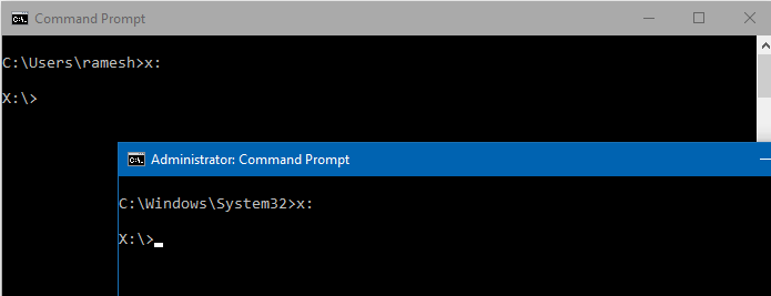 mapped network drive not seen from admin command prompt and task scheduler