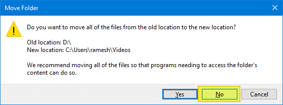 accidentally moved special folder to the root drive