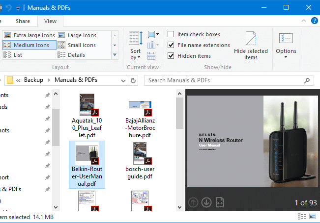 pdf thumbnail and previews in file explorer