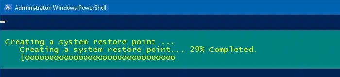 powershell create restore point command-line