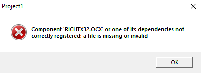 richtx32.ocx error
