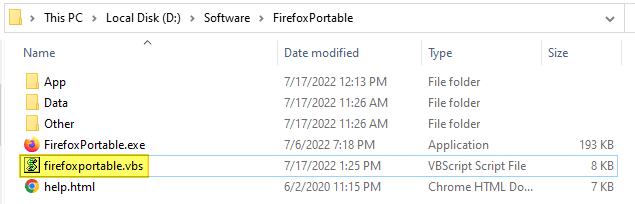 firefox portable - default apps register - vbscript