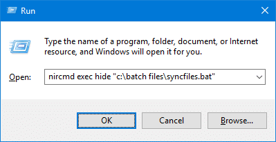 run batch file hidden - nircmd exec