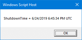 determine shutdown time windows - windows scripting