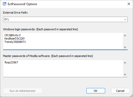 extpassword dashboard - decrypt edge firefox chrome passwords