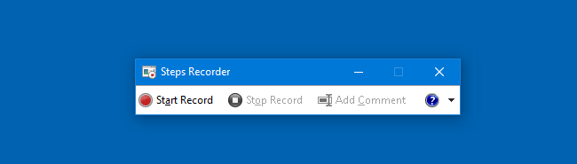 Problem Steps Recorder utility in Windows