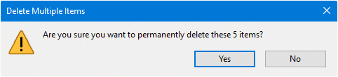 recycle bin delete confirmation prompt