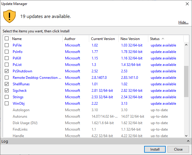 wscc - launcher and updater for sysinternals and nirsoft tools