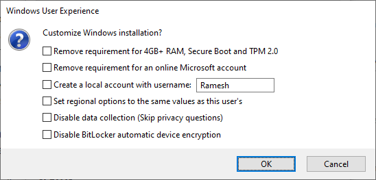 rufus create usb setup disk from windows 10 or 11 iso