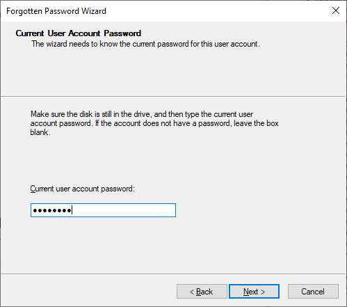 password reset disk wizard