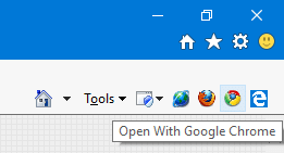 open with browser extension for IE