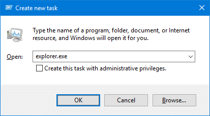 task manager new explorer.exe process