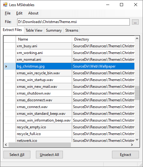 extract msi file contents command-line - lessmsi