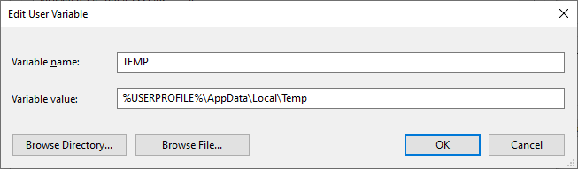 temp variable set