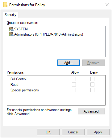 BFE service permissions fix