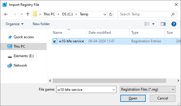 BFE service registry fix import