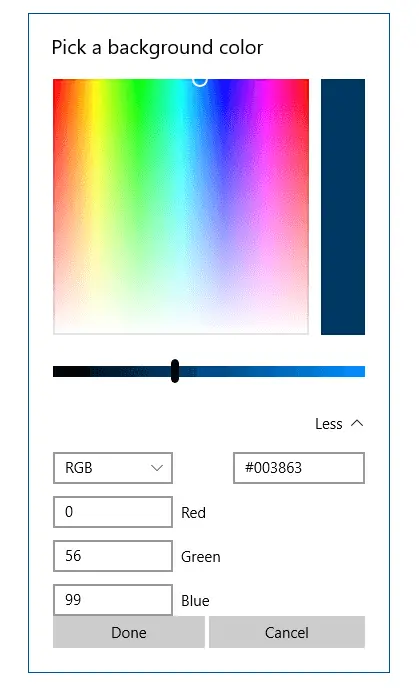 personalize solid color - color picker