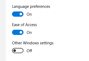 sync other windows settings
