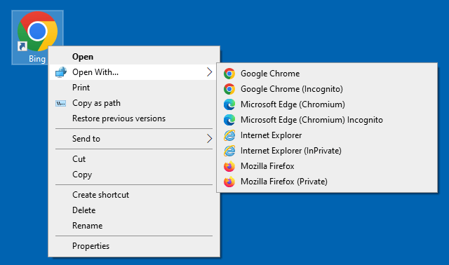 Open .url with any browser - context menu
