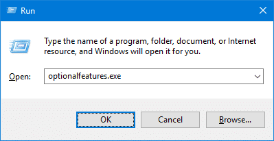 run optionalfeatures command