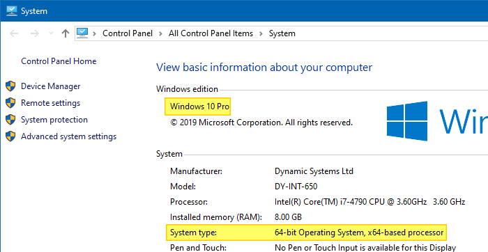 find windows 10 version build bitness system