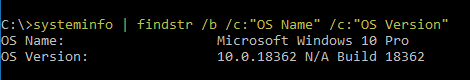 найти версию Windows 10 build bitness systeminfo