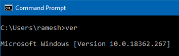 ver.exe получить версию ОС