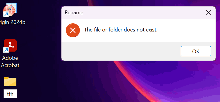 cannot rename folders - windows 11 - folderdescriptions