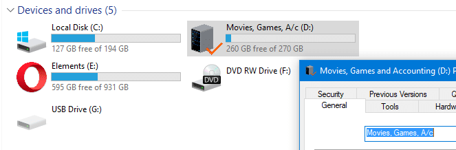 disk space usage free space info missing in this pc