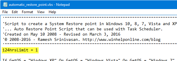 Create Daily System Restore Points Automatically