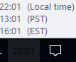 taskbar clock black text