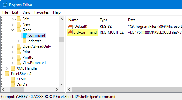 Excel spreadsheet open in new window