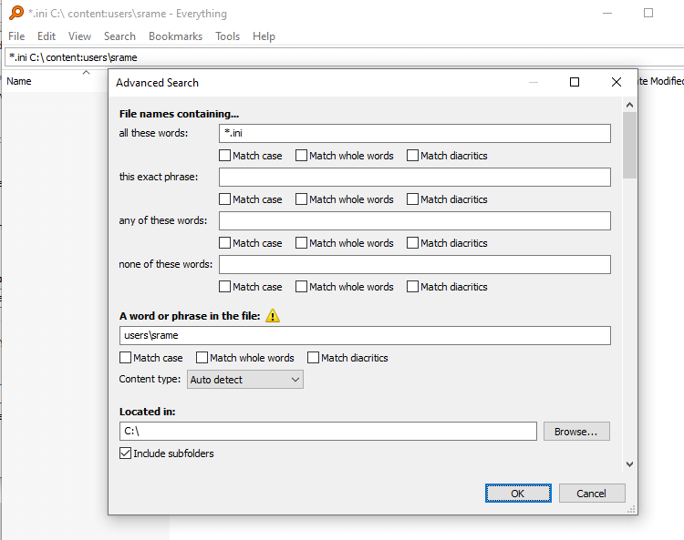 rename user profile find replace ini files