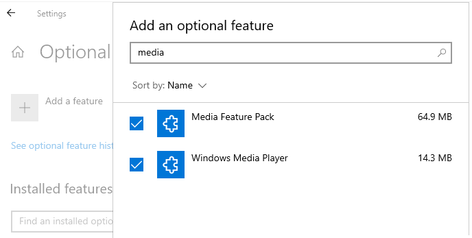 media feature pack - optional features - FoD