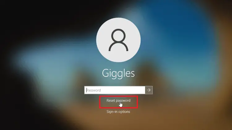 reset windows 10 password at sign-in screen