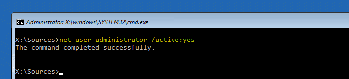 windows 10 built in administrator error