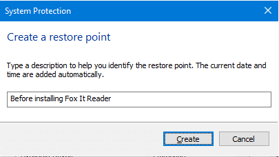 create restore point or rollback previous