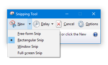 start snipping tool in capture mode