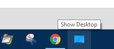 show desktop icon - pin to taskbar in Windows 10