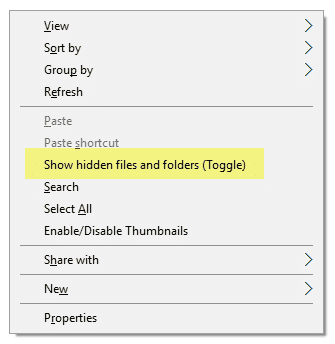 show hidden and protected files