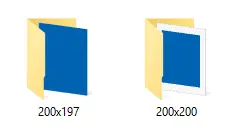 folder thumbnails with white border