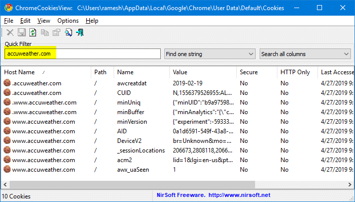 Clear Chrome History and Cookies for a Particular Site